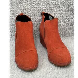 Sorel Women's Orange Suede Leather Wedge Heel Booties Size 7 #68883
